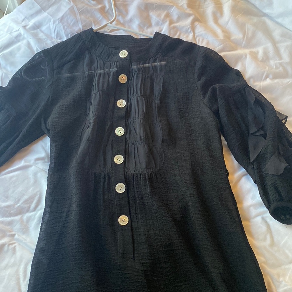 Nanette Lenore sheer dress with shell buttons